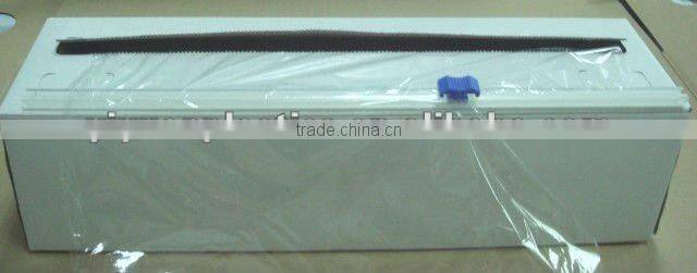 Plastic slide cutter for cling film - push-on type