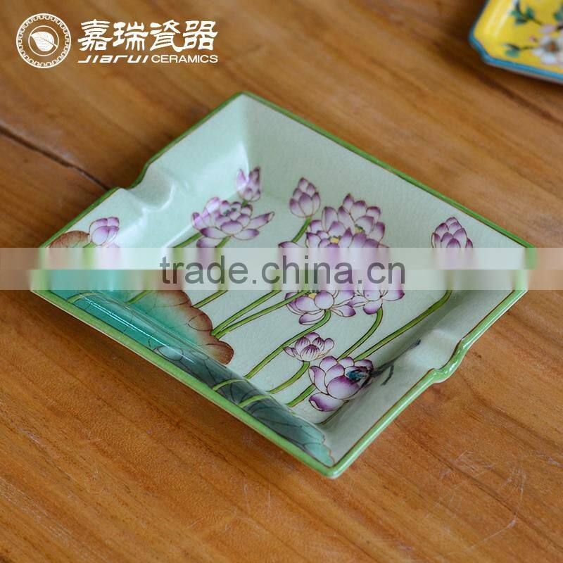 custom Hotel Square Ceramic cigar Ashtray