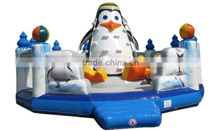 Antarctic penguins themed inflatable rock climbing wall toy