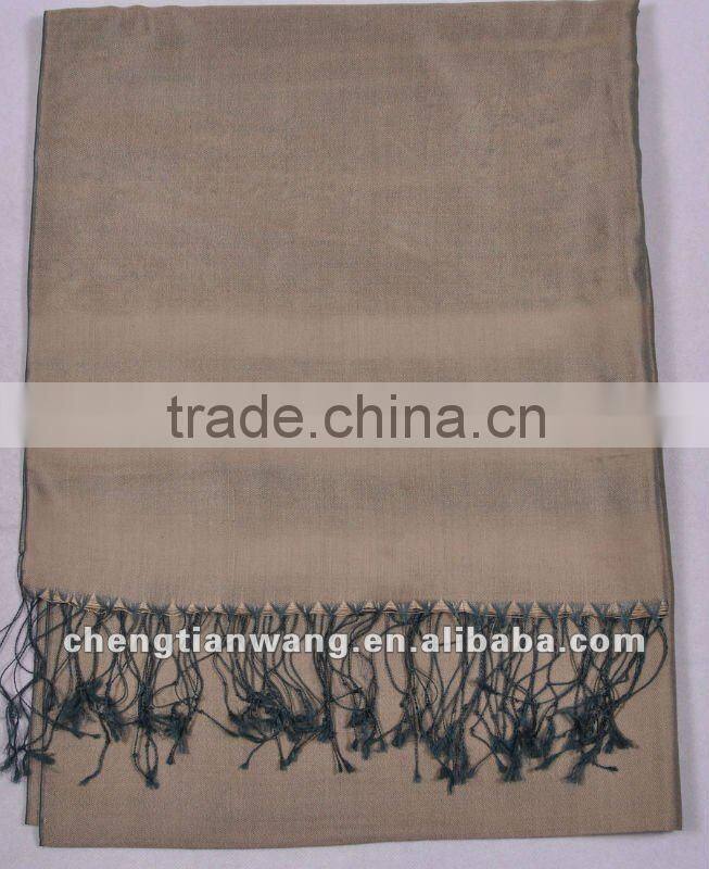 100% silk plain reversible scarf