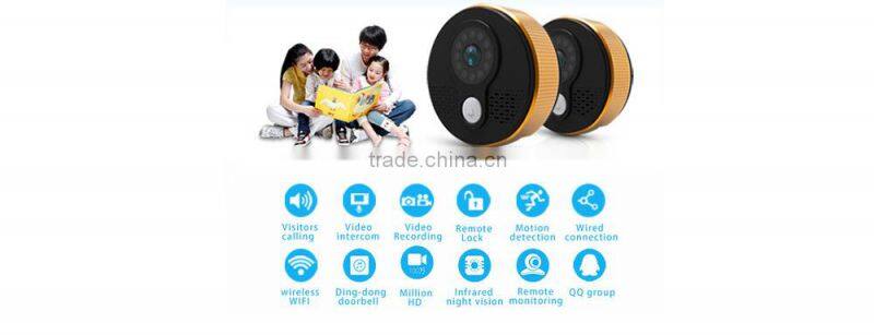 Support wireless indoor doorbell 720P WIFI doorbell camera with night vision and Free Smartphone APP