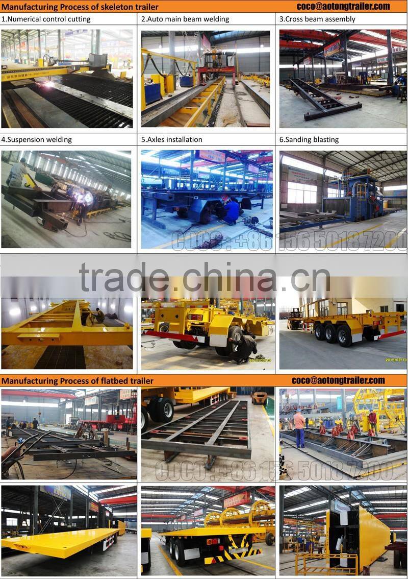 Electric emergency vehicle truck Aotong brand shipping Dual axis 40foot container container semi-trailer for sale