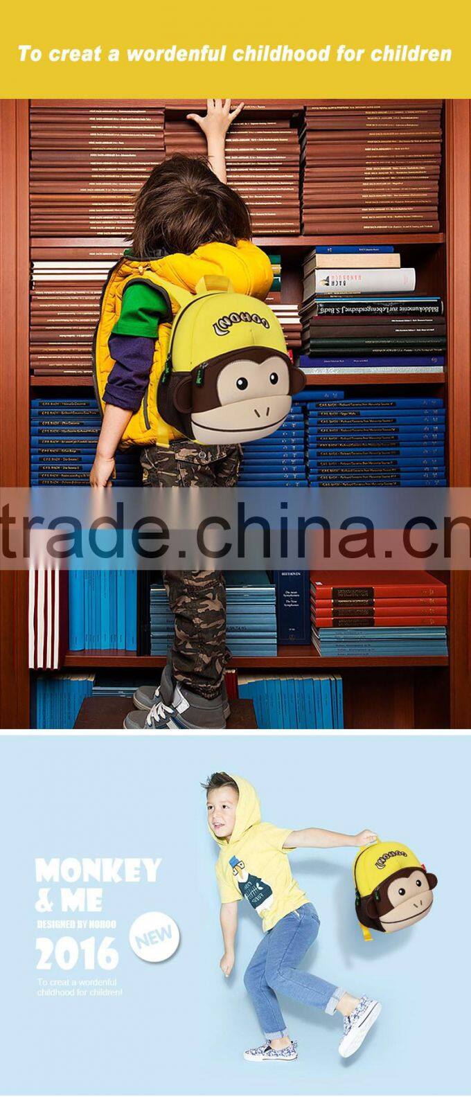 Cheap Child Monkey Shaped Cartoon Gift School Backpack Bag Kids Zoo Animal Backpack Waterproof