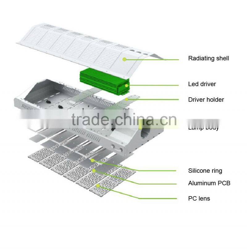 Lens Kit for Different Beam Angle 100-140lm/W Meanwell Driver 5 Years Warranty CE Rohs Approved 240W High Power LED Street Light