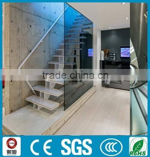 hot sale wood treads iron straight staircase design -YUDI