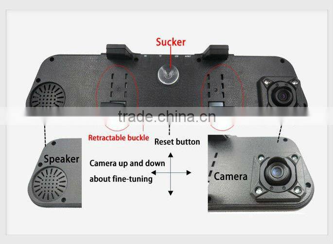 Cheap DVR 2.7 inch car rearview mirror type and bluetooth handsfree car kit mirror wd0608