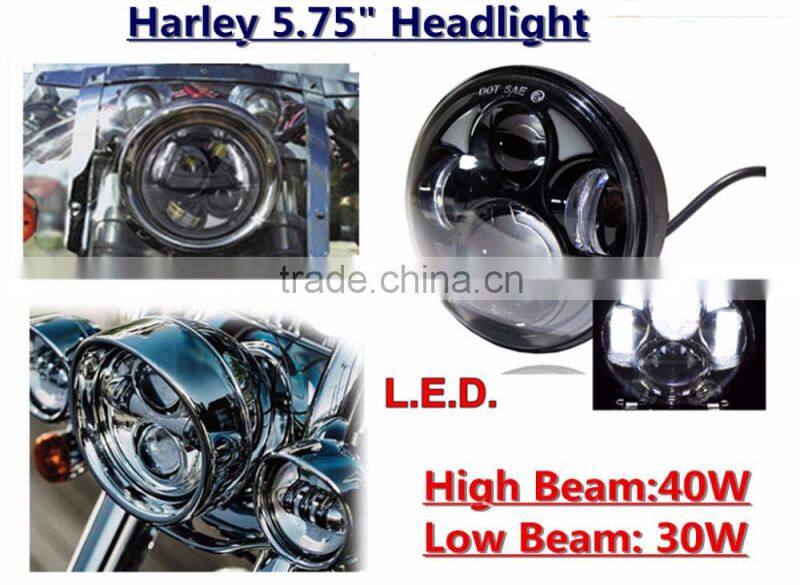 auto parts harley led headlight replacement Day Time Running Lights 12V 5.75 inch h4 motorcycle headlamp for harley