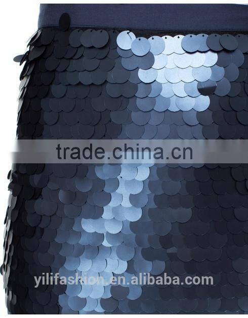 2015 Trendy luxe sequin midi pencil skirt for ladies