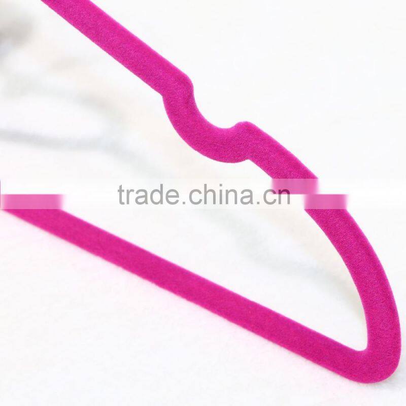Beautiful fashional pink velvet hanger with heart shape hook