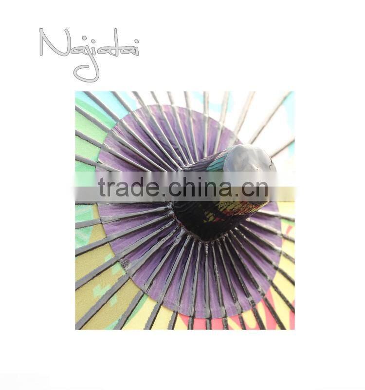 Kanzashi Colorful Hand Painted Handmade Japanese Colth Paper Umbrella