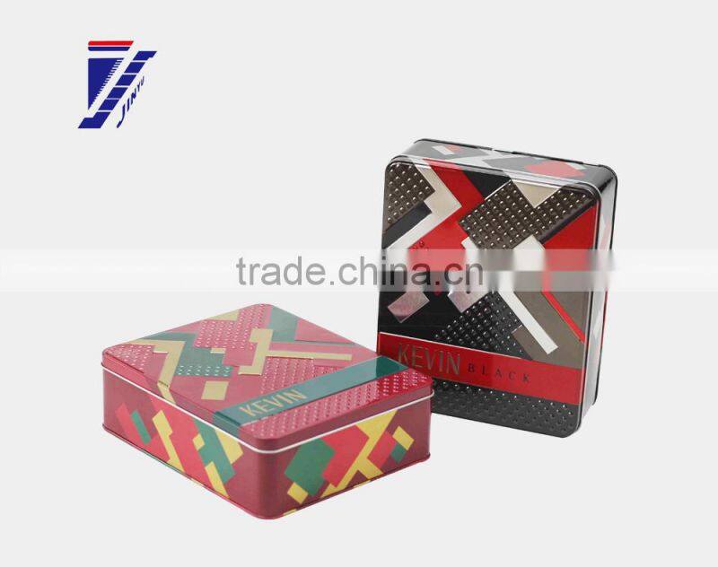 Promotional square perfume packaging gift tin box