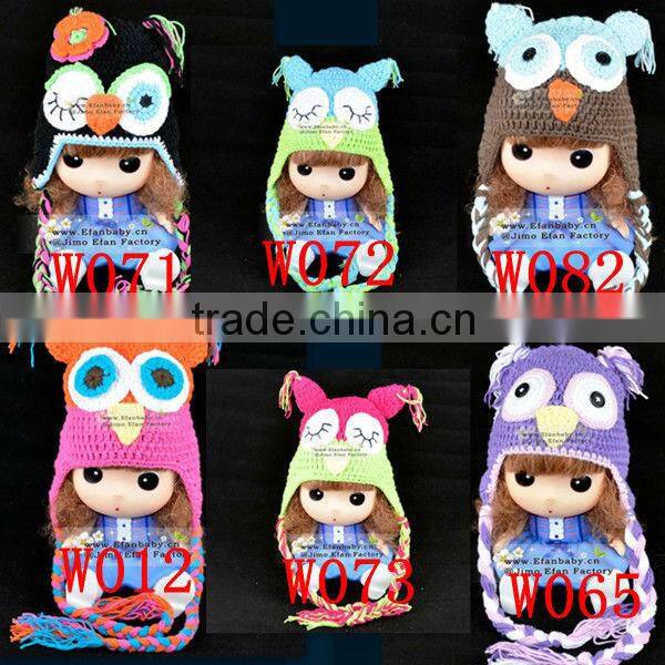knit owl beanie handmade crochet animal hats for children