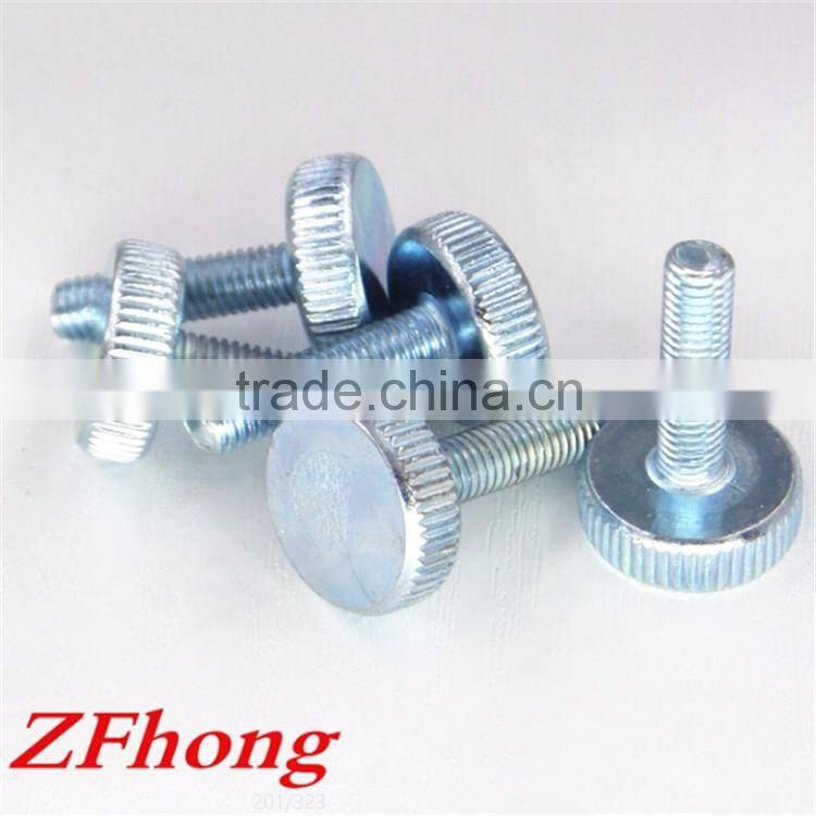 m1 - m10 carbon steel with white zinc flat head knurled thumb screw