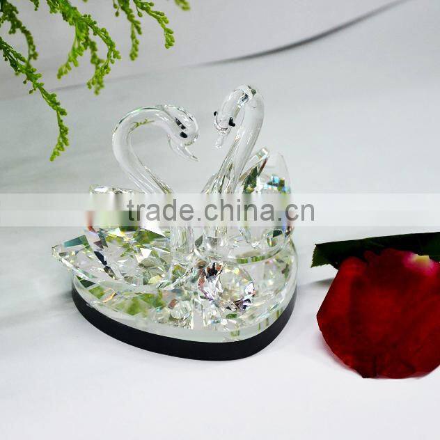 Fashion wedding decoration red crystal swan