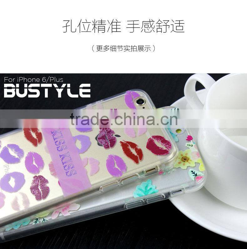 3D Custom printing phone case for iPhone 6 6s plus, transparent clear cover case for samsung galaxy s6 s7 edge j7