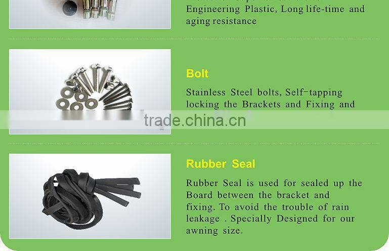 Elegant shade Popular design! outdoor polycarbonate aluminium door awnings lowes size 1200x1600mm