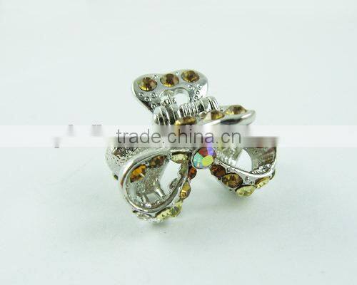 New Pink Ice Mickey Hair Clip Alloy Rhinestone Enamel