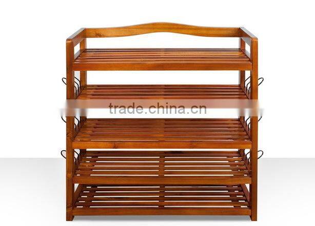 Free standing 5 tier quality wooden shoe rack/shelves display