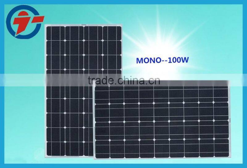 A-grade Cell High Efficiency Mono-100w Solar Panel for solar power system