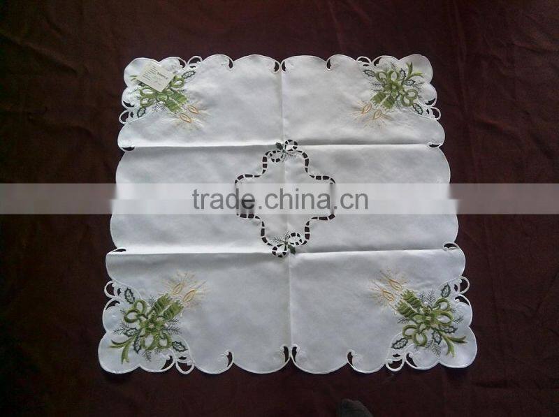 embroidered flower table cloth, home decorative table cloth