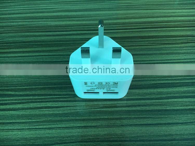 CE RoHS Approved UK Plug Dual USB Charger For Phone