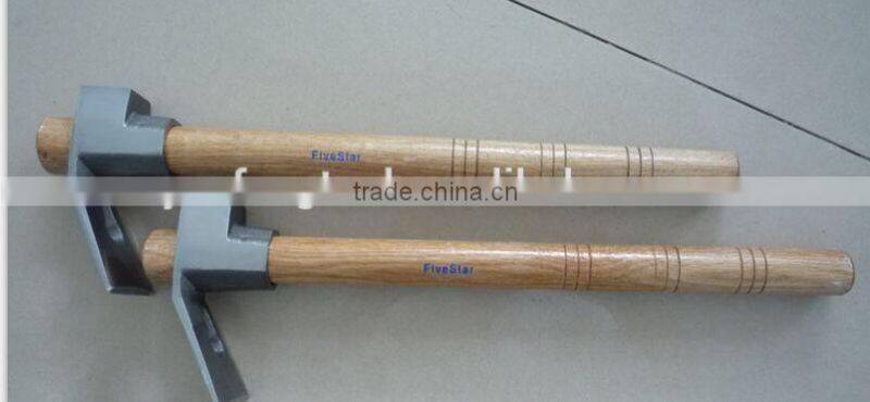 adze with wooden handle/heavier duty forge adze tools
