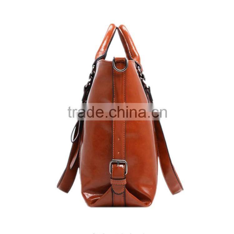 Woman shopping bag Wax-oil leather handbag crossbody bag
