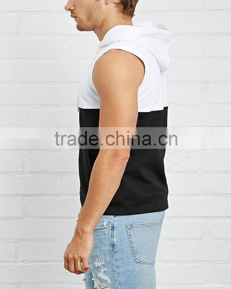 High quality men sleeveless black hoodies,Man Fashion sleevelsee gym Hoody