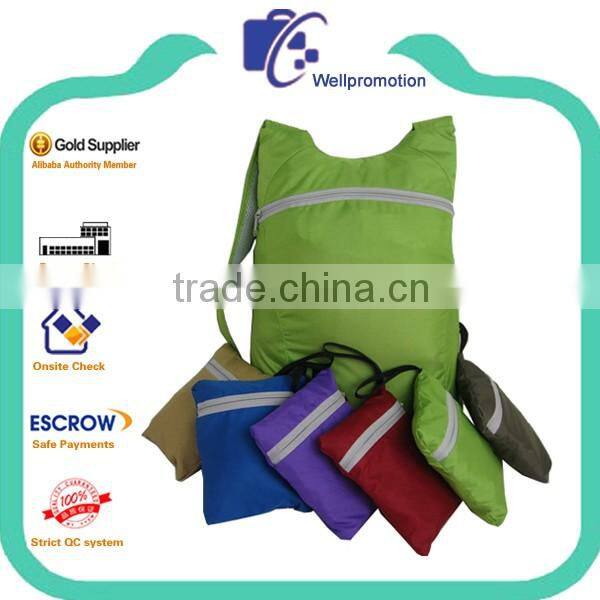 Soft polyester fold waterproof backpack