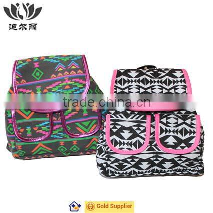 Chinese hot selling unisex boys girls canvas college backpack
