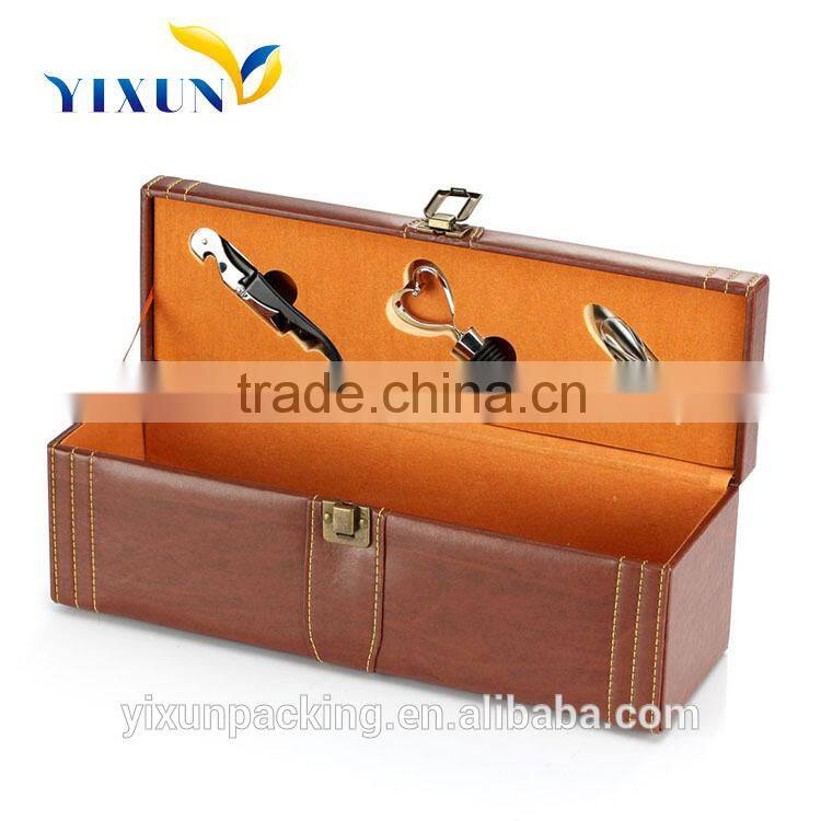 Hot sale hand made single leather wine box