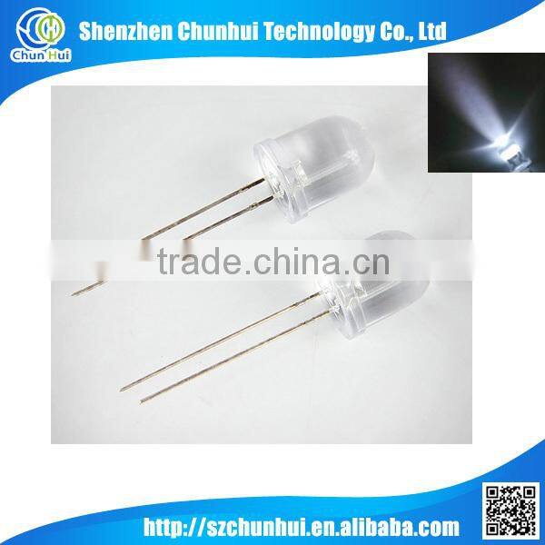 round head clear lens white led 10MM