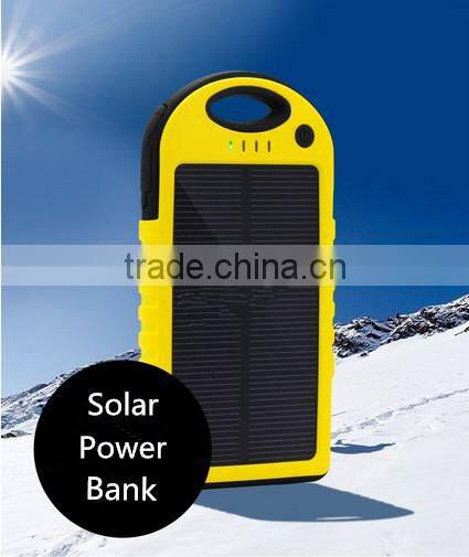 2015 china suppliers solar energy power bank 5000mah waterproof solar power bank