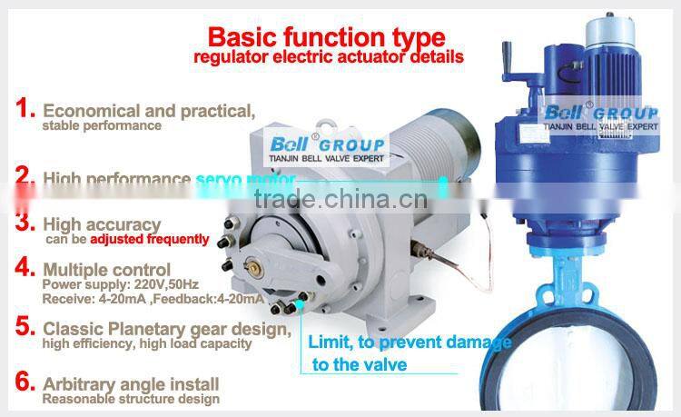 dn150 wafer type electric actuator butterfly valve