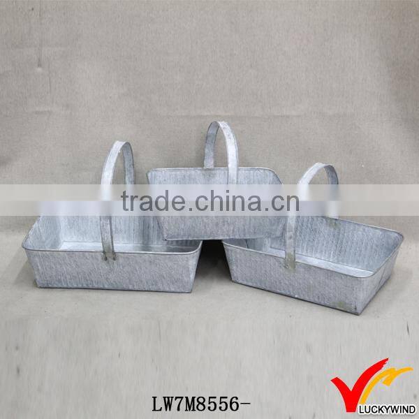 Metal Sheet Vintage Decorative Hanging Planter Basket