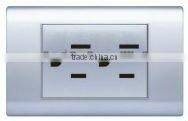 beautifull wall switch and socket,usa style 15a twins socket