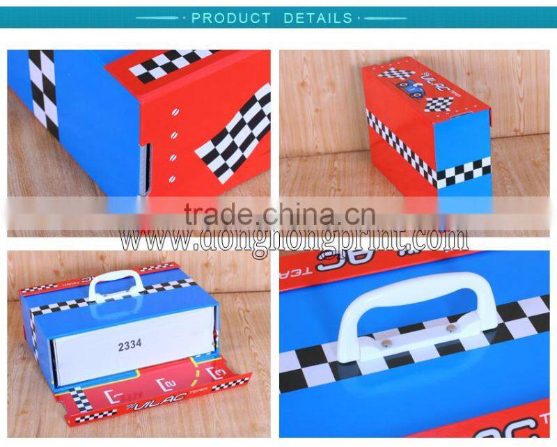 Toy storage portable children cardboard suitcase