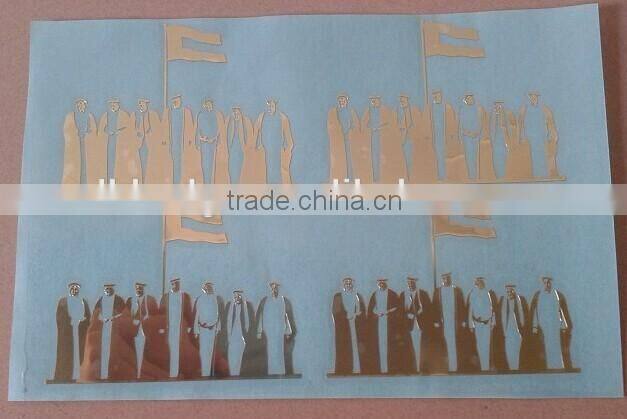 glossy finish electroform thin metal sticker; Metal Electroforming Foil Self Adhesive Label Sticker