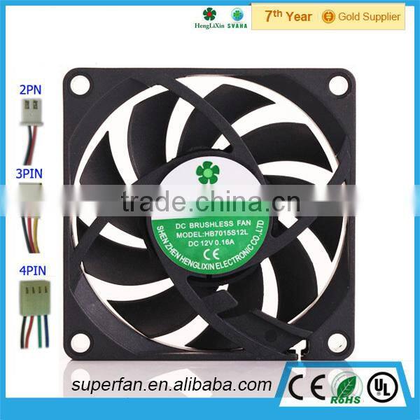 DC 7015 707015mm 5V 12V 24V Large Air Flow DC Brushless Fan For Industry