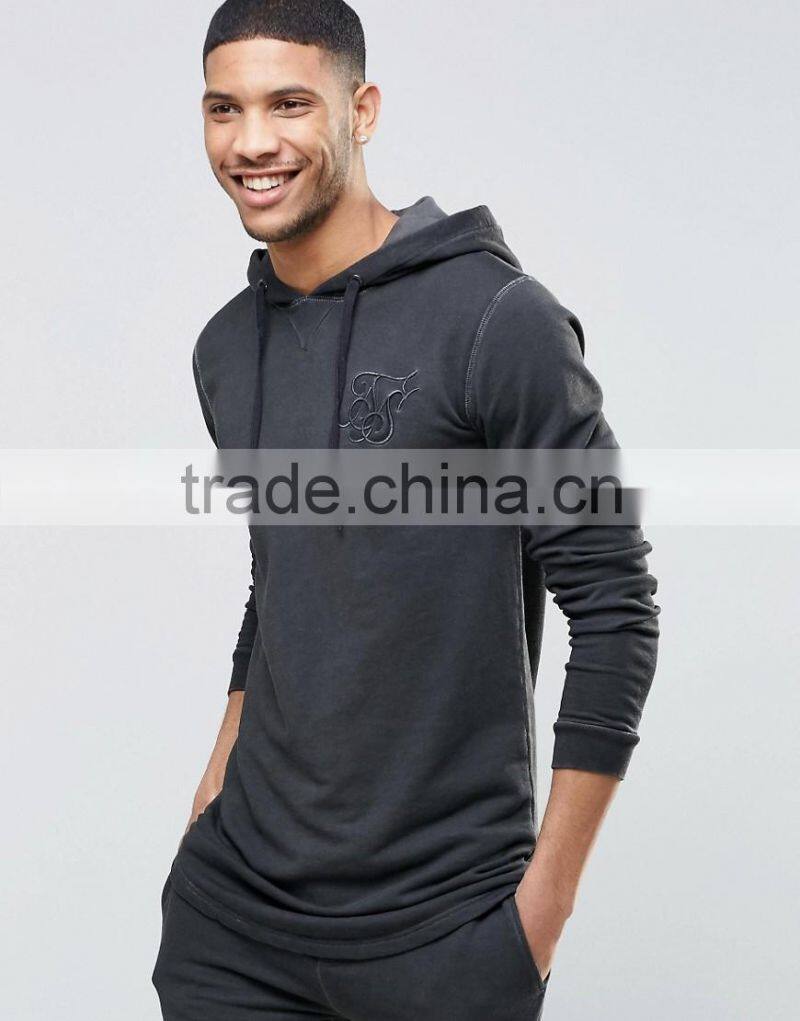 OEM good quality simple 50% black 100% cotton light weight men oversized casual ear hoodie