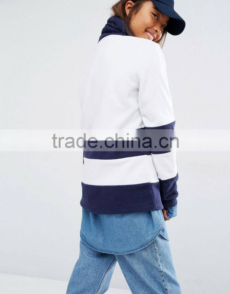 Daijun cheap custom fashion high neck cotton women different colored sleeves hoodie