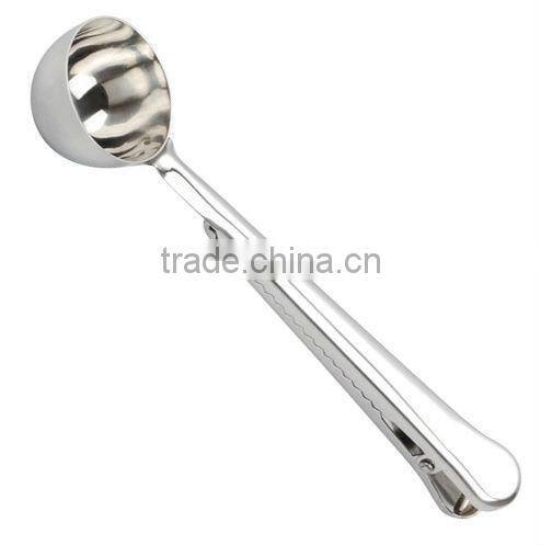 stainless steel coffee spoon and clip