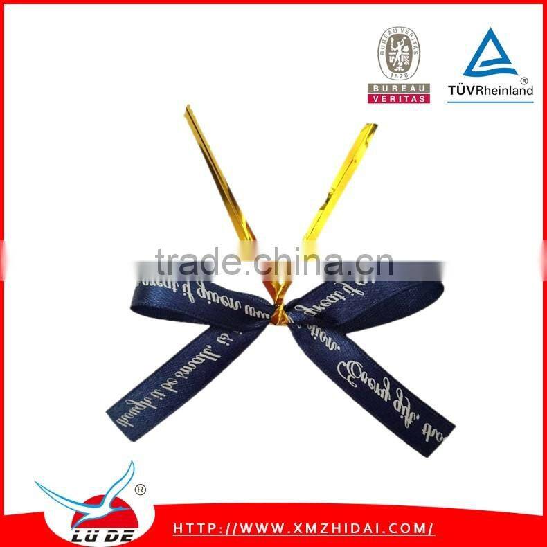 new design Gift packing use printed satin bows