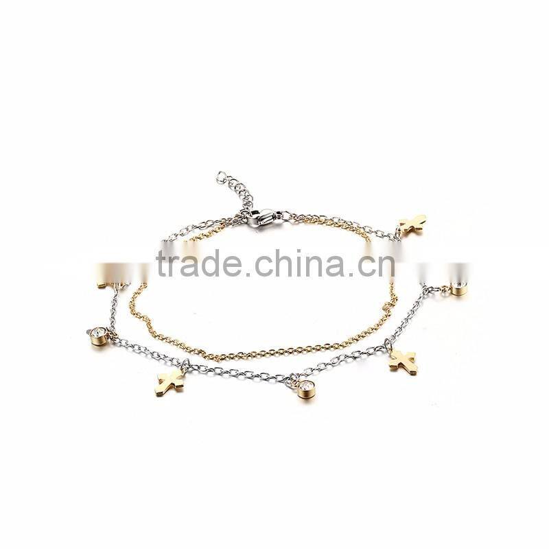 Simple Design Stainless Steel European Style Girls Hand Bracelet