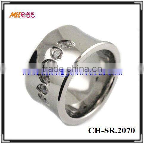 Beauty stainless steel ring with square purple gemstone and gold cord inlay