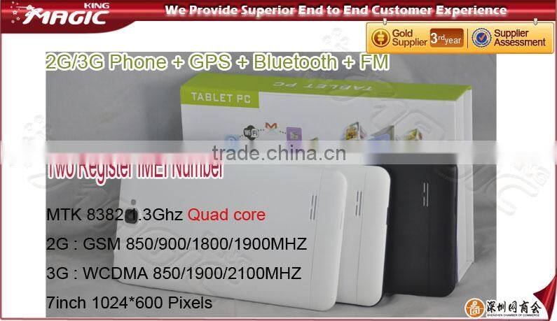 Newest Quad core 7 inch tablet pc with hot sex vedio support 3G phone function