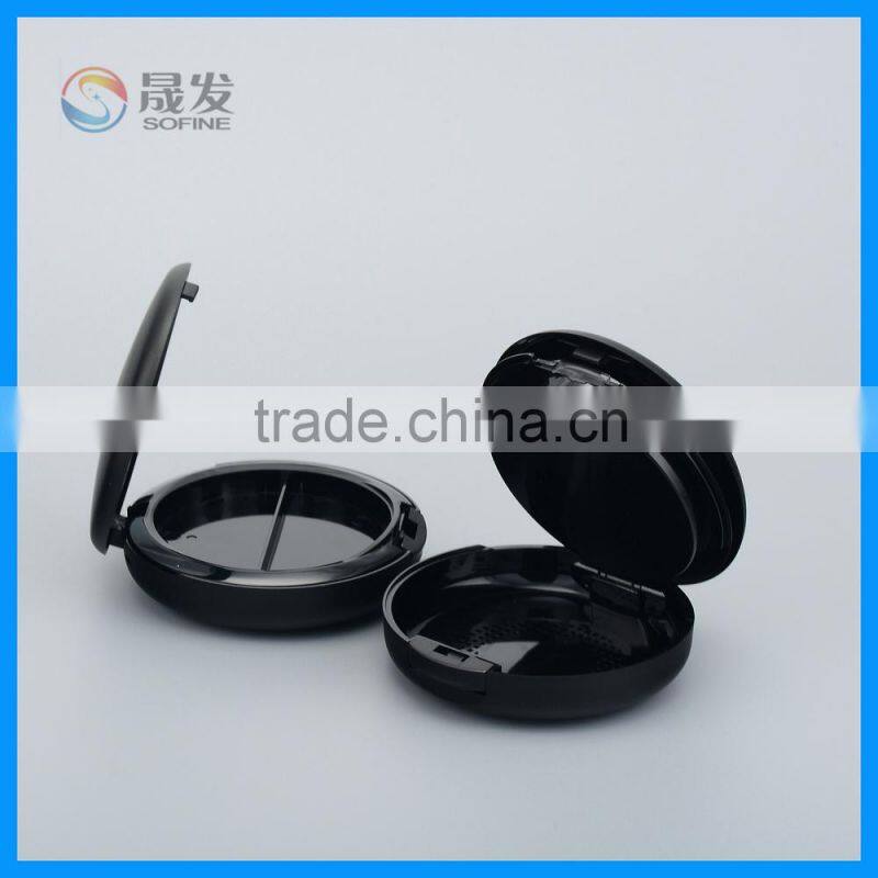 Duo cosmetics compact powder case with window