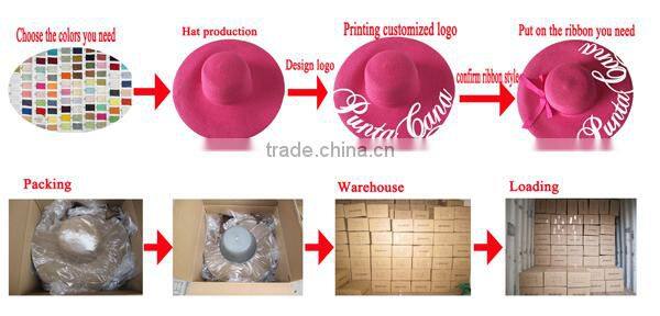 Wholesale custom printed ladies elegant summer beach sombrero big brim straw hats