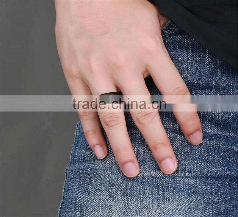 R-127 8mm Genuine Titanium men's ring Carbon fiber rings/ carbon fiber steel ring