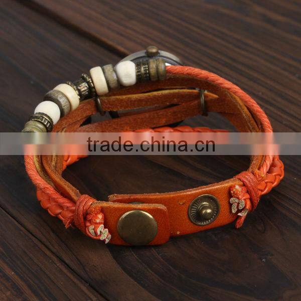 ladies vintage wholesale fashion watches bracelet leather weave strap